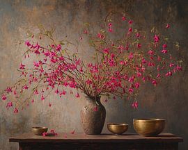 flower still life | Pink Cascade by Eye catching paintings
