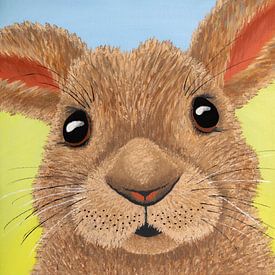 Close-up portrait of an adorable rabbit by Lisette Rijkers