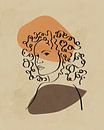 Linienzeichnung eines Gesichts mit lockigem Haar von Tanja Udelhofen Miniaturansicht