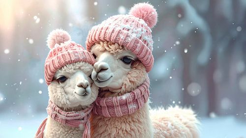 Knuffelende alpaca's...