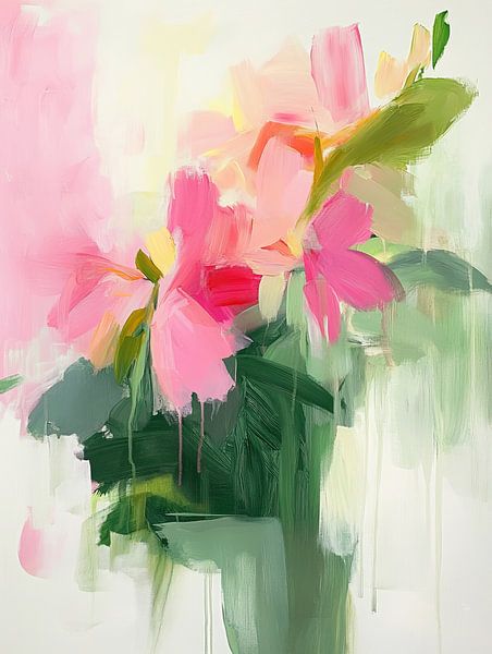 Flower art | Vibrant Pink Flower Art by Flower Studio