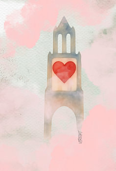 Der Domturm in den rosa Wolken