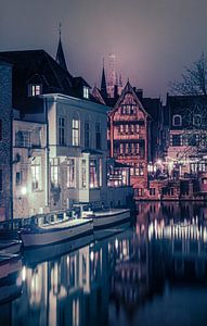 Brügge bei Nacht - Märchenhafte Atmosphäre auf den Grachten (Cool night blue)