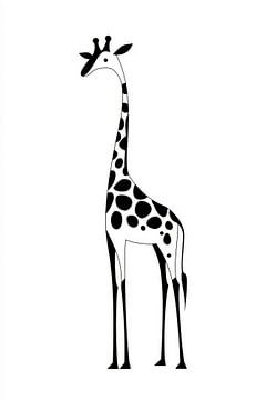 Elégante girafe en noir et blanc sur Poster Art Shop