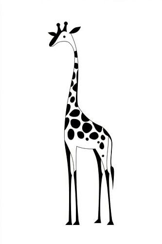 Elegant giraffe in black and white