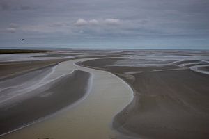 der provisorische Strand von Mont Saint Michel