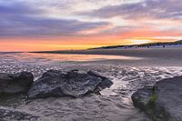 sunrise on the coast of katwijk by the sea