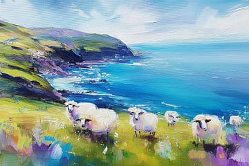 Sheep on the coast