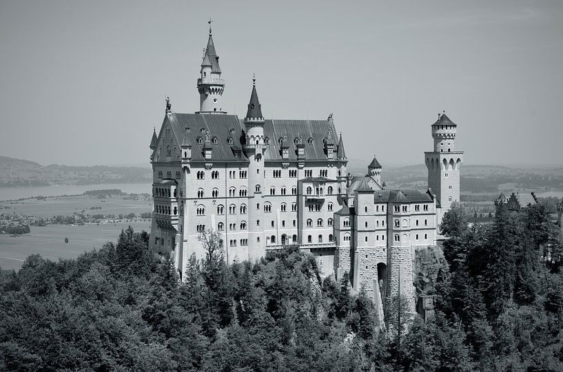 Neuschwanstein in black and white by Carolina Reina Photography