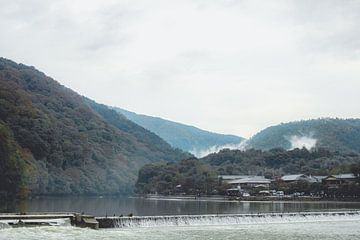 Hills and river in Kyoto by Mickéle Godderis