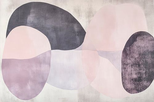 Abstracte vormen in zachte pastelkleuren