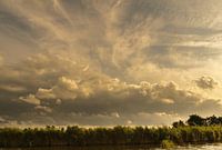 Stapelwolken boven de sloot