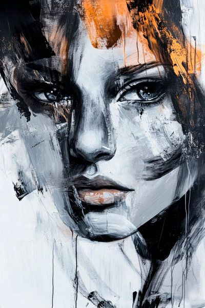 Gesicht in Schwarz und Weiß von Poster Art Shop