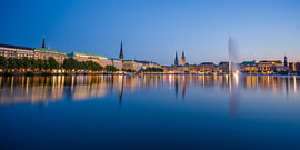 Hamburg – the Inner Alster at the Blue Hour