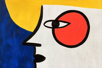 Abstract portret met levendige kleuren van Poster Art Shop