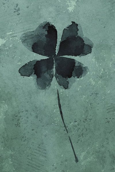 Tough clover four (watercolor painting flowers and plants happiness green cheerful beautiful clover  by Natalie Bruns