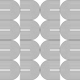 Retro 1920s vintage geometric shapes pattern in Bauhaus style no. 19 by Dina Dankers