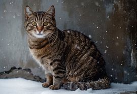 Chat dans la neige