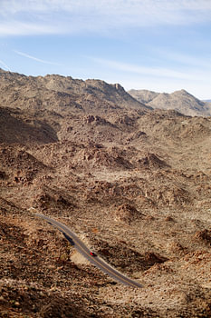 lonley car, Californië, VS