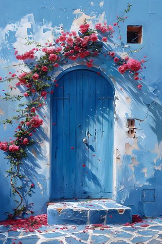 Blauw Schilderij | Schilderij Deur | Grieks Schilderij