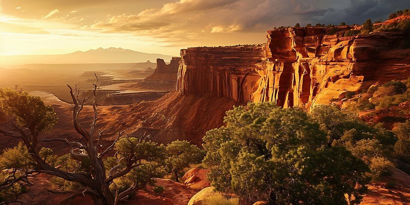 Zonsopgang in de canyon van fernlichtsicht