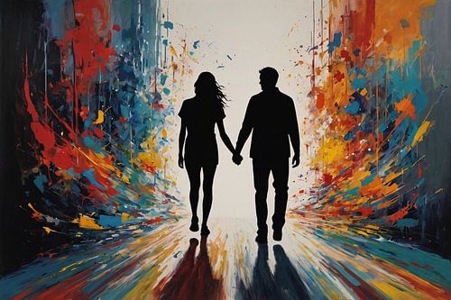 Hand in hand in een wereld van kleur