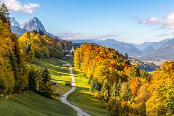 Sunny autumn day in Garmisch-Partenkirchen
