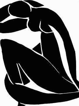 Black and White Nude Inspired by Henri Matisse II by Mad Dog Art