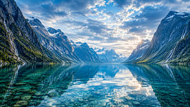 Nordic Fjord Beneath the Alpine Peaks – Nature Wall Art