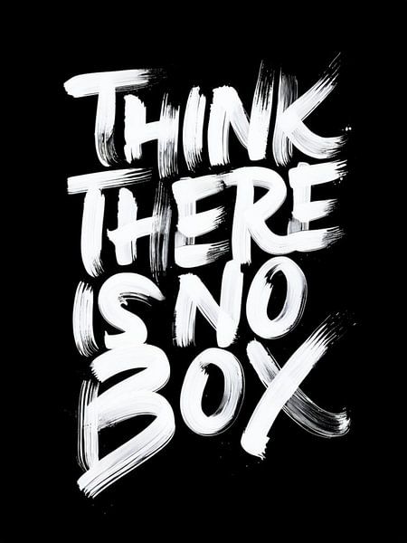 &quot;Think There Is No Box&amp;quot ; - Inspirational Brush Stroke Typography Art Print for Creative Minds &amp;amp ; Innovators par Artistic
