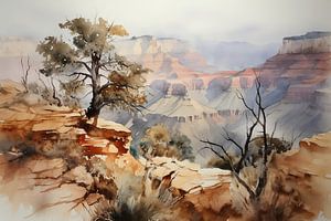 Aquarelles Paysage Grand Canyon sur Uncoloredx12