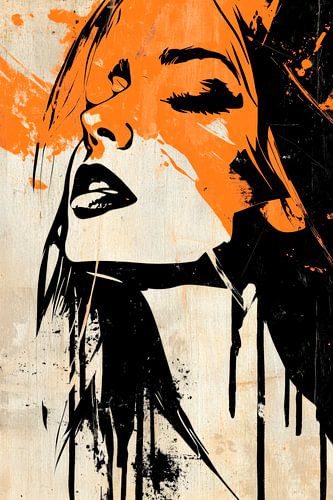 Artistiek portret van een vrouw in oranje