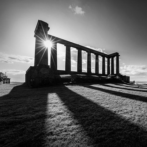 Nationaal Monument van Schotland, Calton Hill - Monochroom