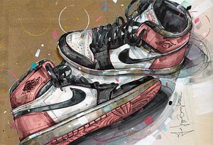 Nike air jordan 1 Rust pink  malerei. von Jos Hoppenbrouwers