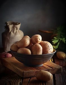 Rustikales Stilleben mit Kartoffeln