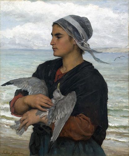 Jules Breton, De gewonde zeemeeuw - 1878