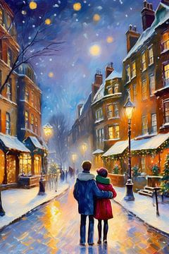 Scène de rue en hiver avec de la neige sur Patricia Hofmeester