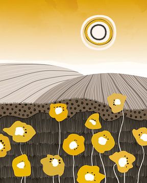 Gele bloemen in de zon van Tanja Udelhofen