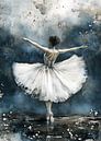 Balletdanseres aquarel schilderij #danseres van JBJart Justyna Jaszke thumbnail