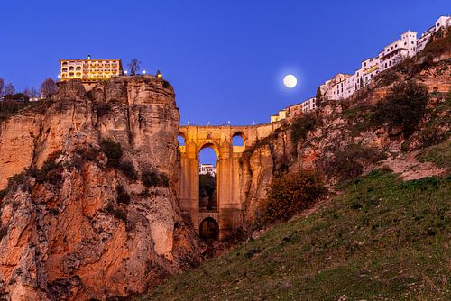 Ronda by full moon, Spain