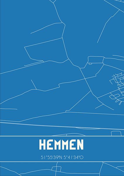 Blueprint | Map | Hemmen (Gelderland) by Prints of Place