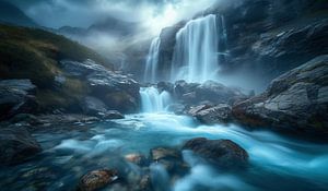 Verwunschener Herbstwasserfall