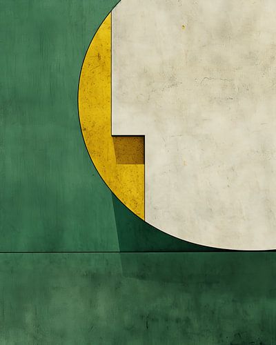 Modern und abstrakt in Grün und Gold.