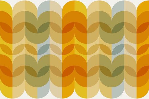 Bauhaus geometrie uit het midden van de eeuw, moderne en abstracte herfstkleuren