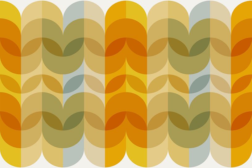 Mid-century Bauhaus geometry, modern and abstract autumn colours by Mad Dog Art