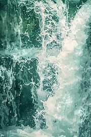 Abstrakte dynamische Wasserfall digitale Kunst von Art & Soul Creations