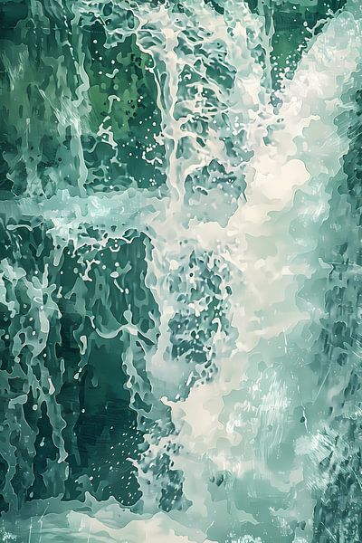Abstract dynamic waterfall digital art by Art & Soul Creations