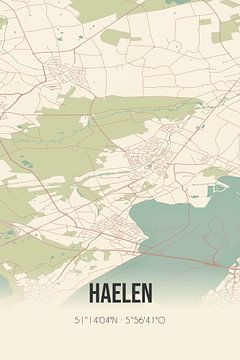 Vintage landkaart van Haelen (Limburg) van MijnStadsPoster