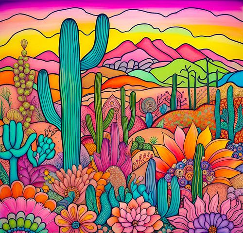 Colourful desert landscape