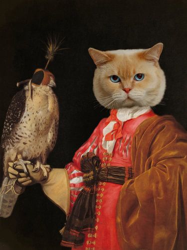 Portrait of a Feline Falconer by Marja van den Hurk